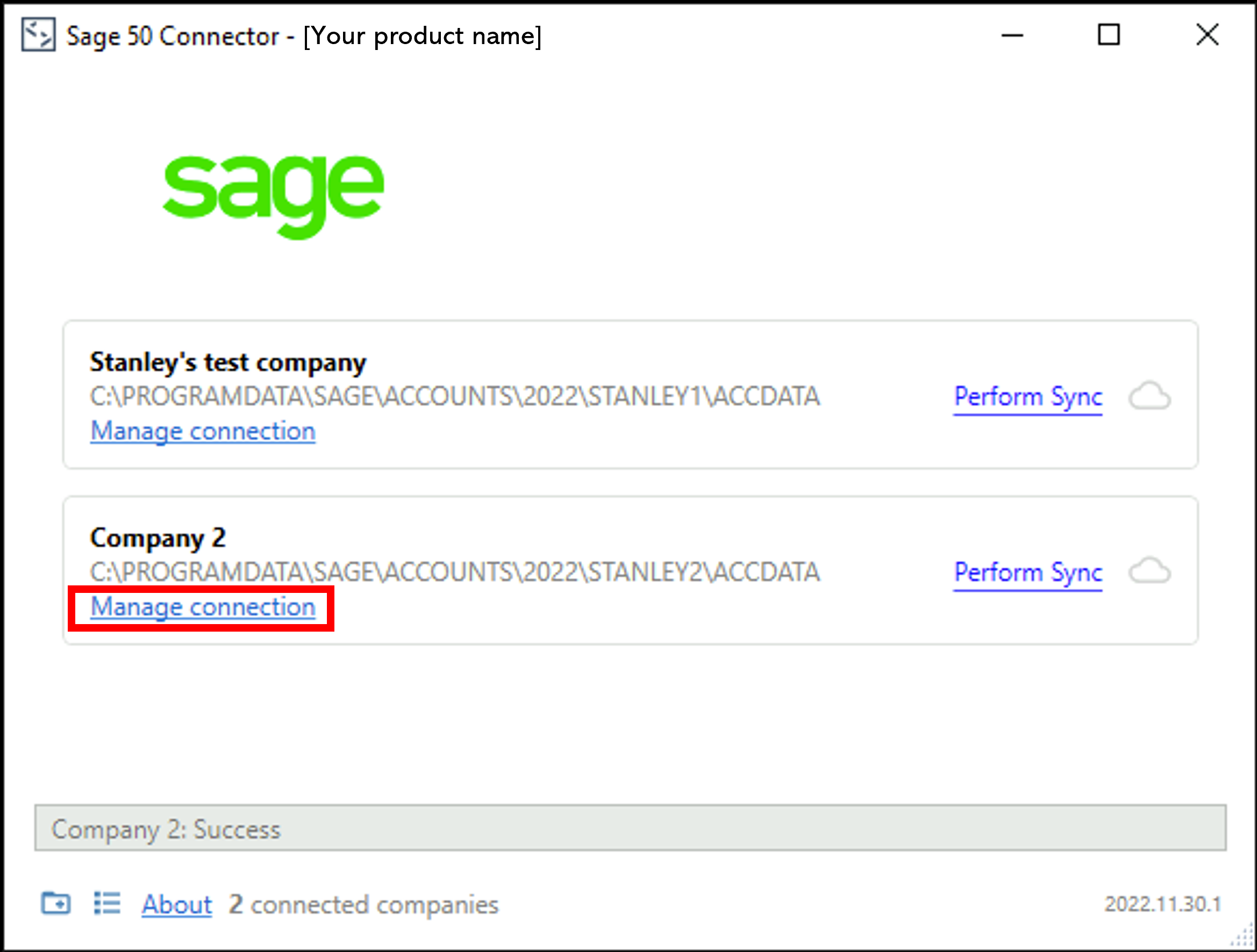 Sage 50 Accounts Push data - Manage connection.png